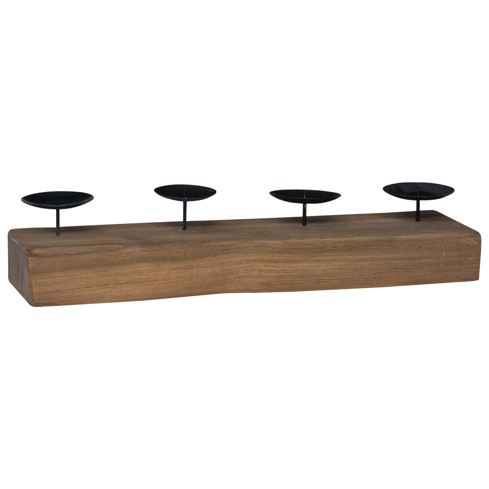 vidaXL Świecznik Naturalny 50 x 15 x 10 cm Lite drewno tekowe