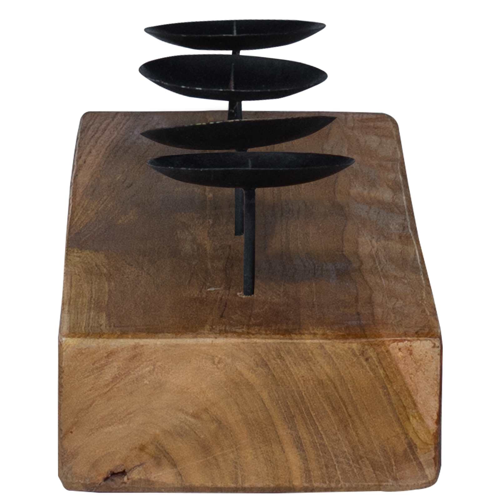 vidaXL Świecznik Naturalny 50 x 15 x 10 cm Lite drewno tekowe