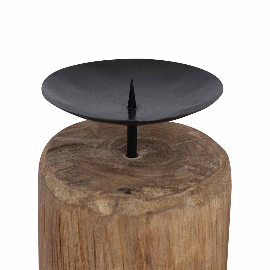 vidaXL Świecznik 3 pcs Naturalny Lite drewno tekowe