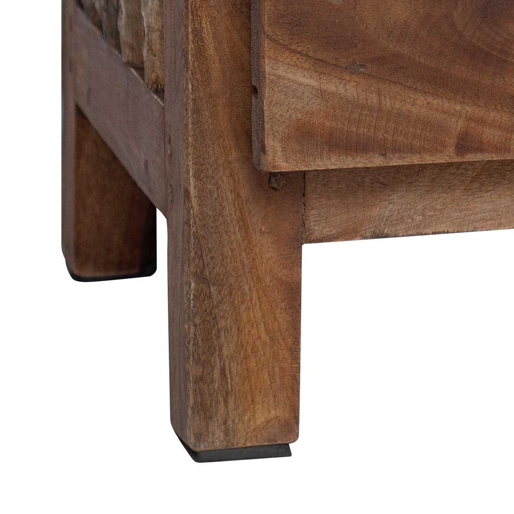 vidaXL Stolik nocny Brązowy 30 x 30 x 47 cm Lite Drewno Recyklingowe