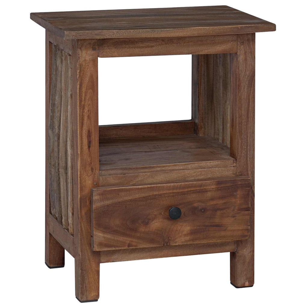 vidaXL Stolik nocny Brązowy 30 x 30 x 47 cm Lite Drewno Recyklingowe