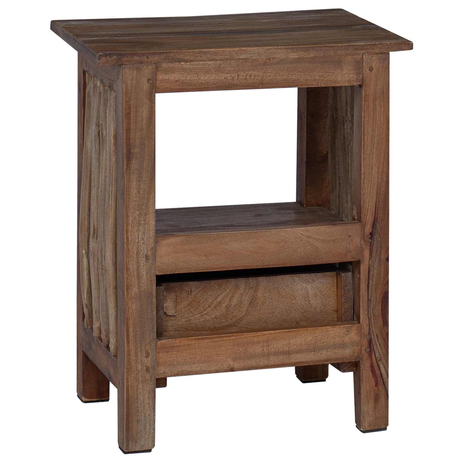 vidaXL Stolik nocny Brązowy 30 x 30 x 47 cm Lite Drewno Recyklingowe