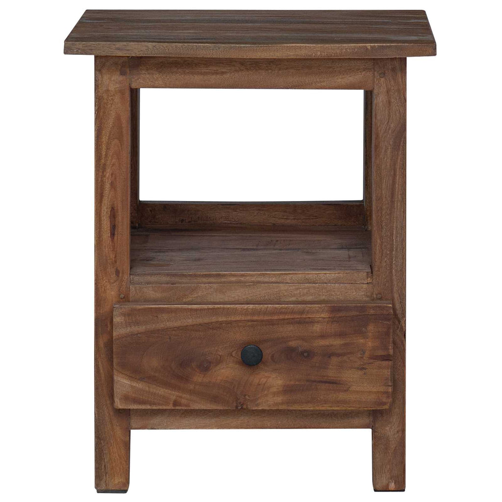 vidaXL Stolik nocny Brązowy 30 x 30 x 47 cm Lite Drewno Recyklingowe