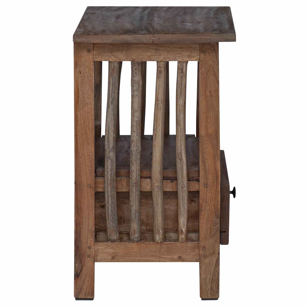 vidaXL Stolik nocny Brązowy 30 x 30 x 47 cm Lite Drewno Recyklingowe