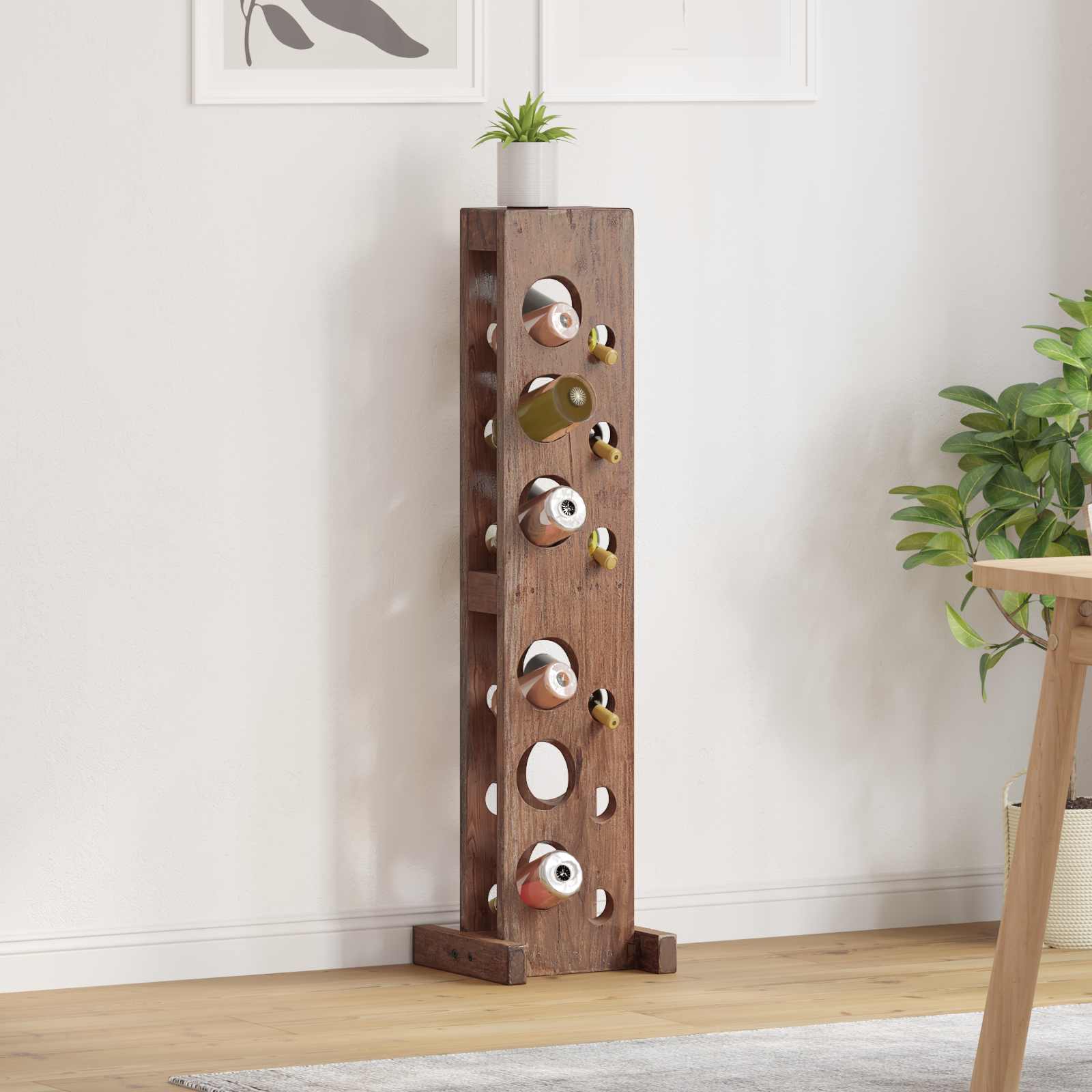 vidaXL Stojak Brązowy 20 x 25 x 100 cm Lite drewno mahoniowe