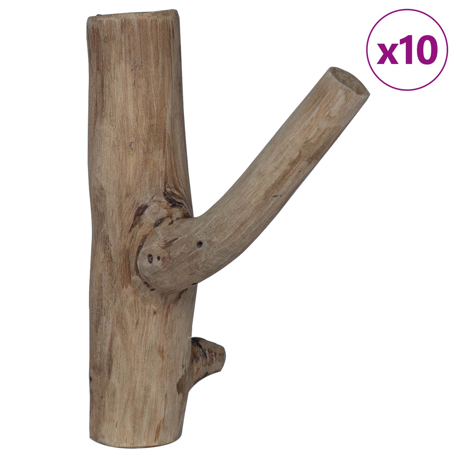 vidaXL Hak Brązowy 4 x 4 x 14 cm Lite Drewno Recyklingowe