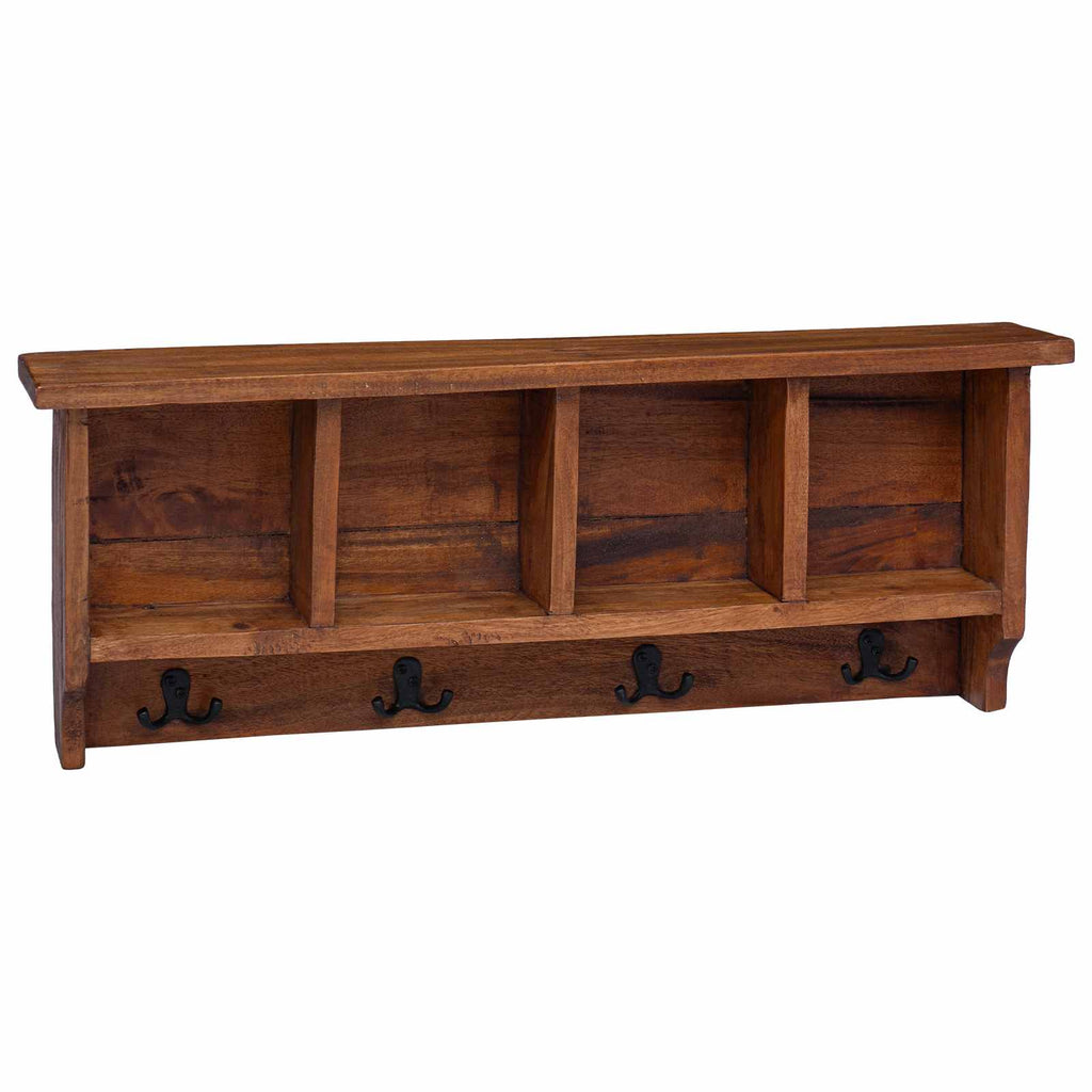 vidaXL Wieszak Brązowy 70 x 11 x 27 cm Lite drewno mahoniowe