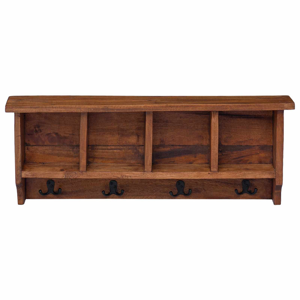 vidaXL Wieszak Brązowy 70 x 11 x 27 cm Lite drewno mahoniowe
