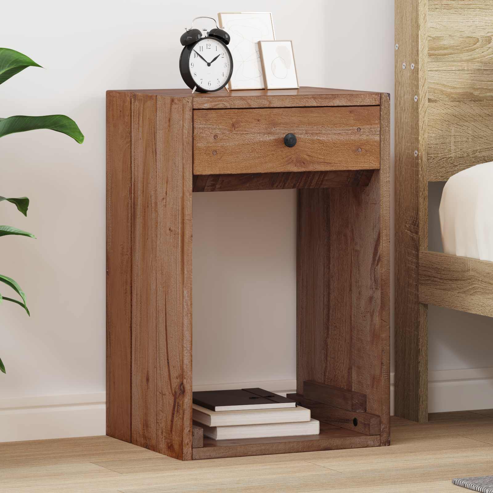 vidaXL Stolik nocny Brązowy 63 x 30 x 79 cm Lite drewno mahoniowe