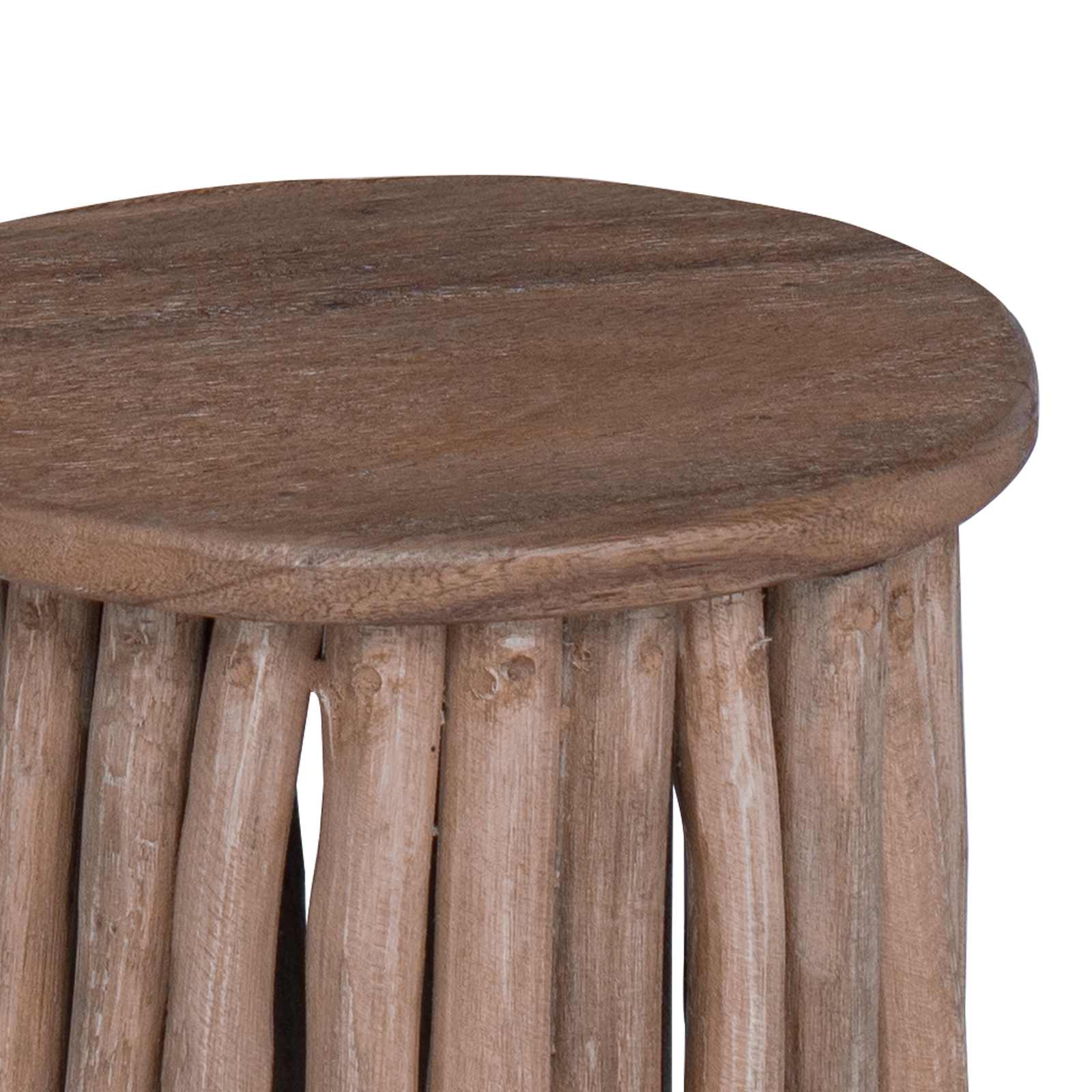 vidaXL Halka Naturalny 30 x 30 x 45 cm Lite drewno teakowe