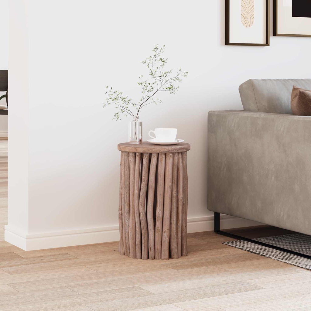 vidaXL Halka Naturalny 30 x 30 x 45 cm Lite drewno teakowe