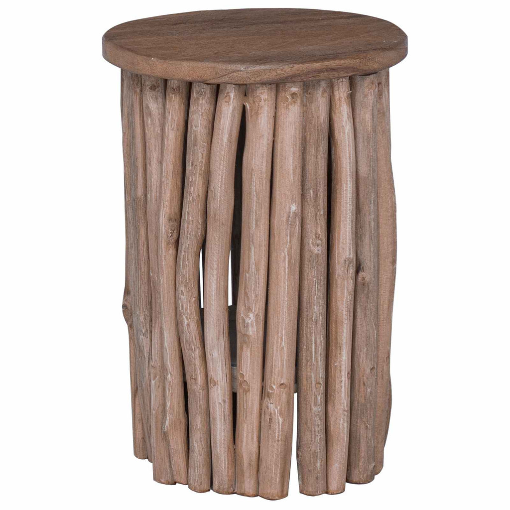 vidaXL Halka Naturalny 30 x 30 x 45 cm Lite drewno teakowe
