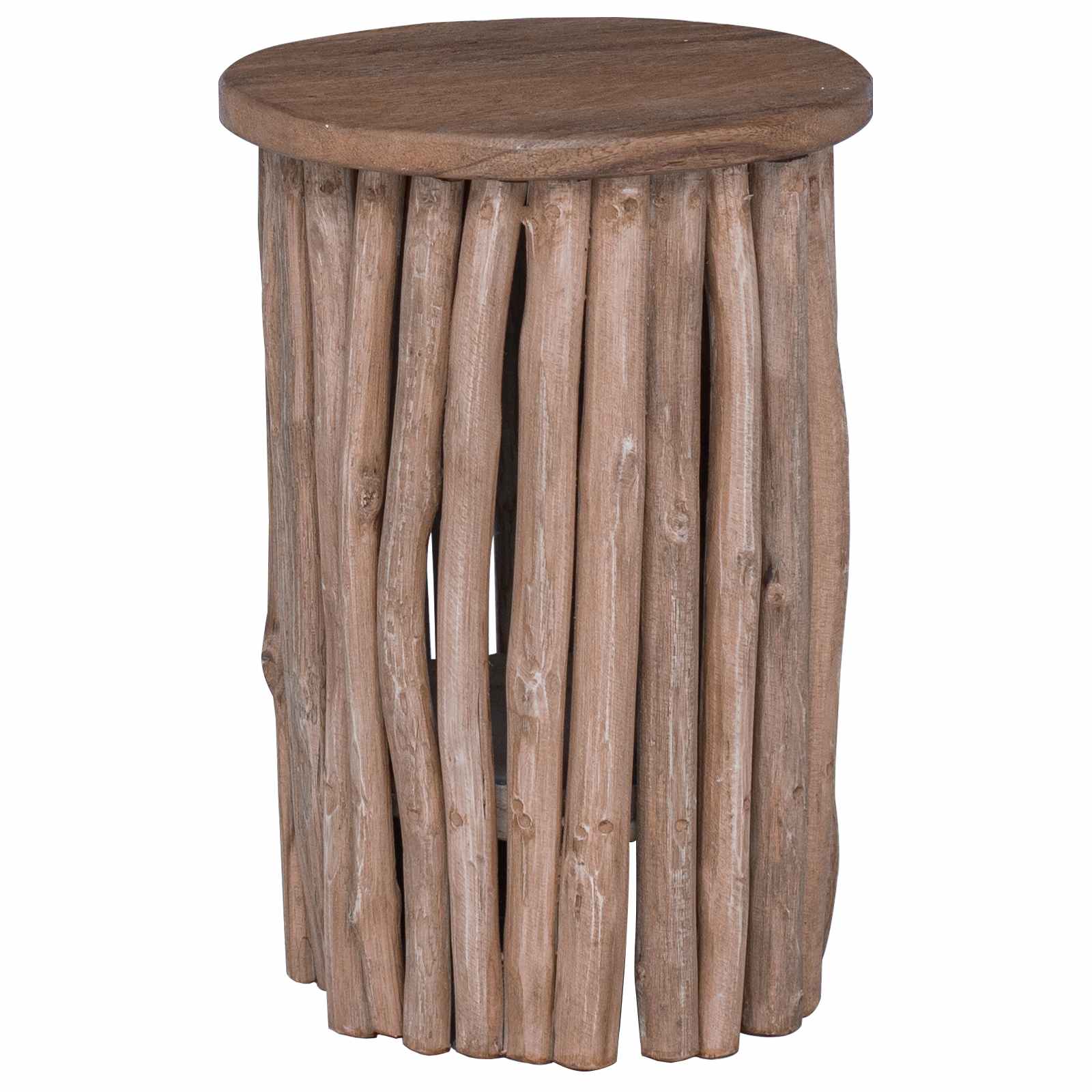 vidaXL Halka Naturalny 30 x 30 x 45 cm Lite drewno teakowe