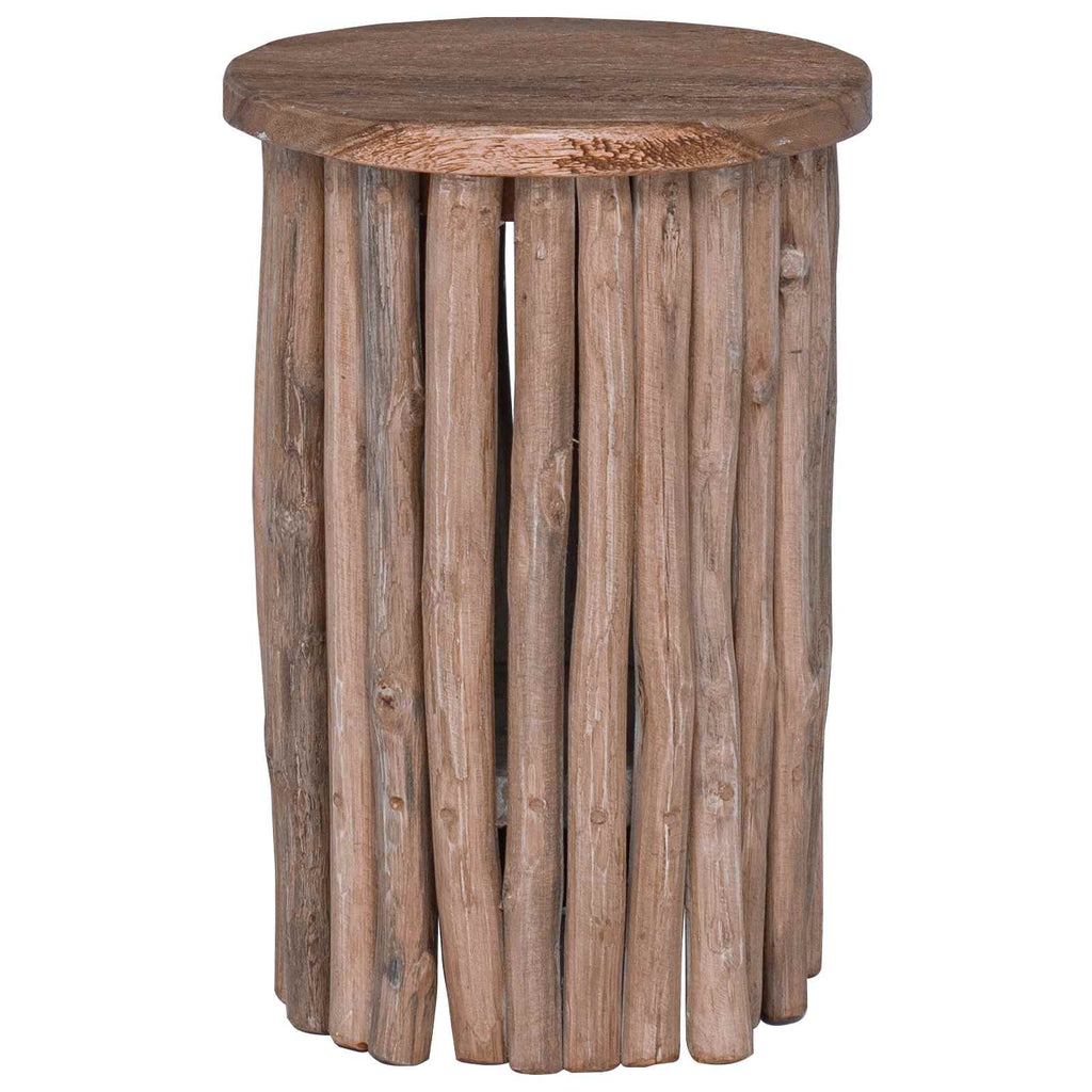 vidaXL Halka Naturalny 30 x 30 x 45 cm Lite drewno teakowe