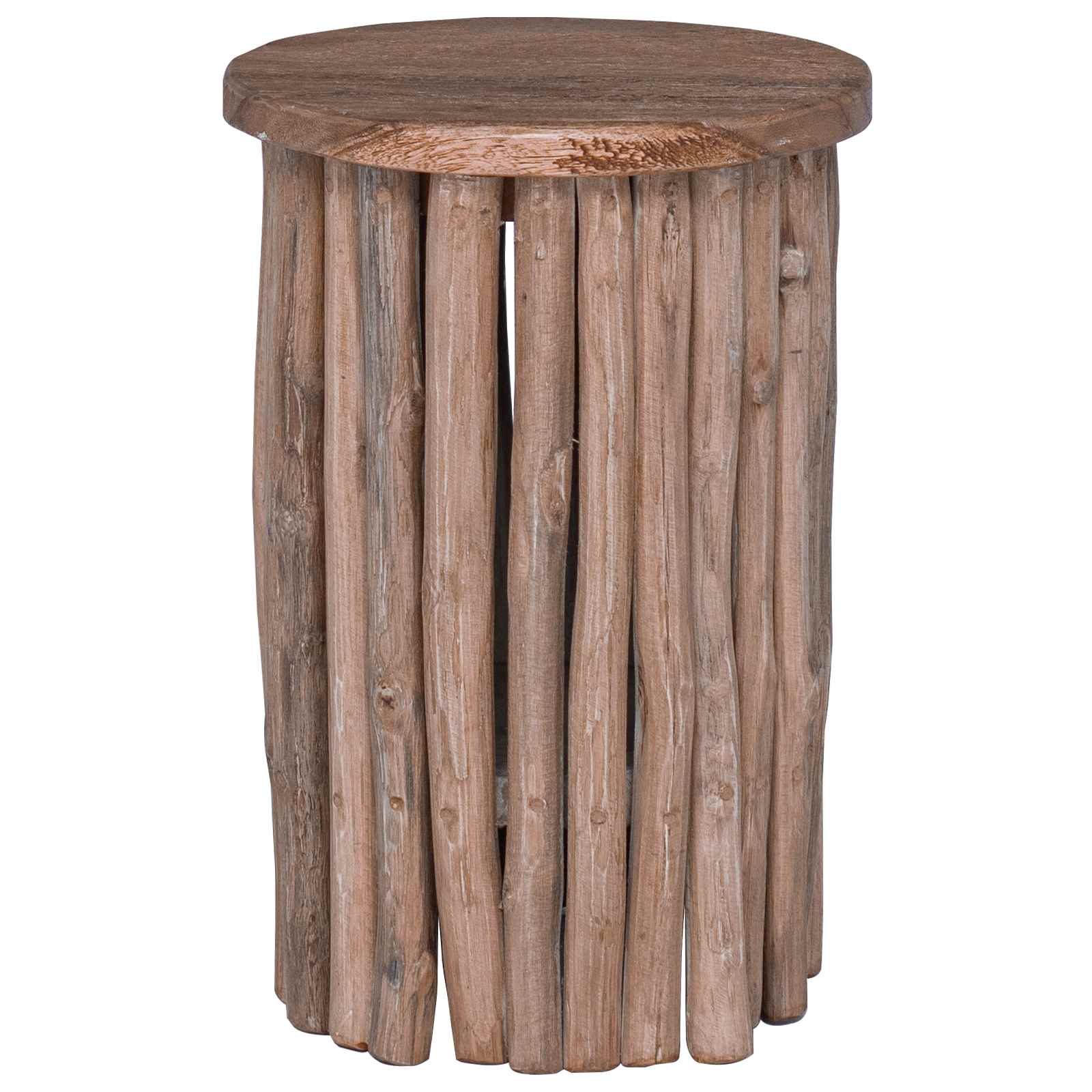 vidaXL Halka Naturalny 30 x 30 x 45 cm Lite drewno teakowe