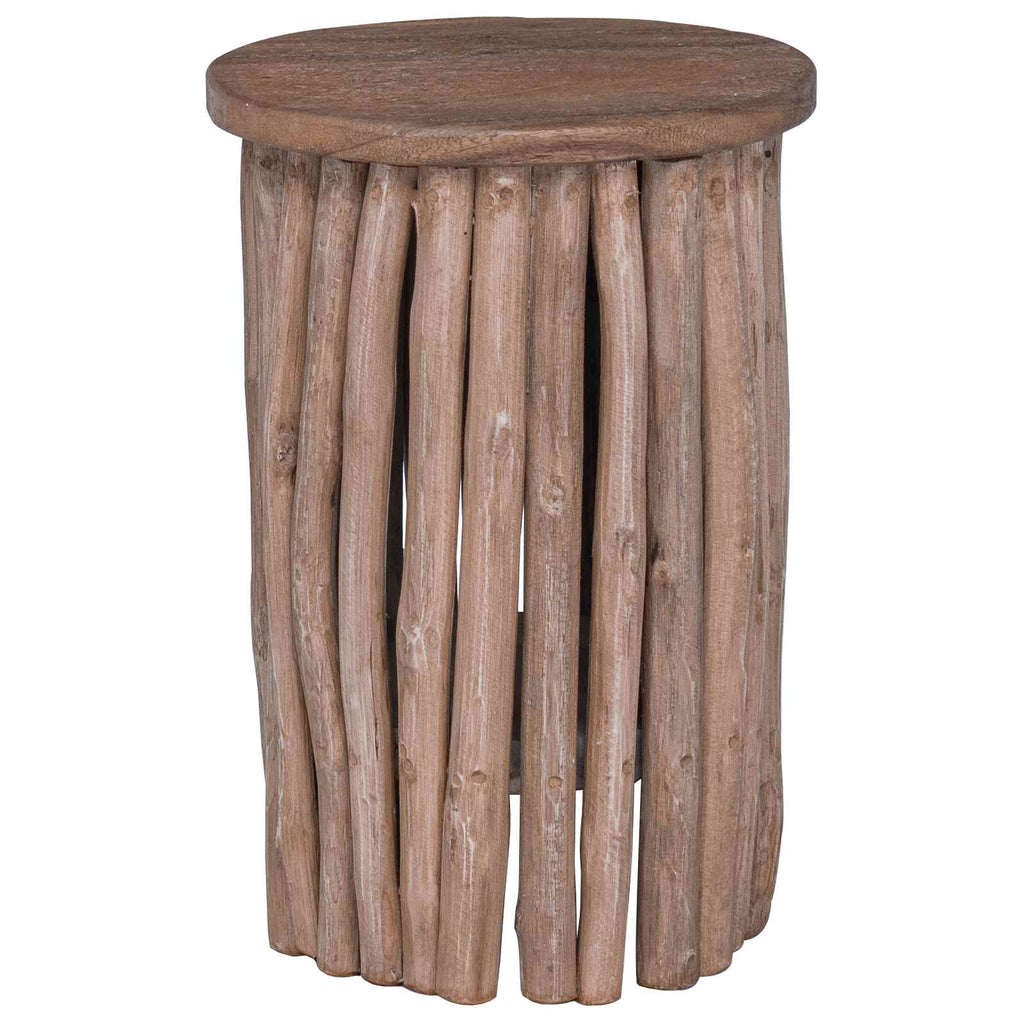 vidaXL Halka Naturalny 30 x 30 x 45 cm Lite drewno teakowe