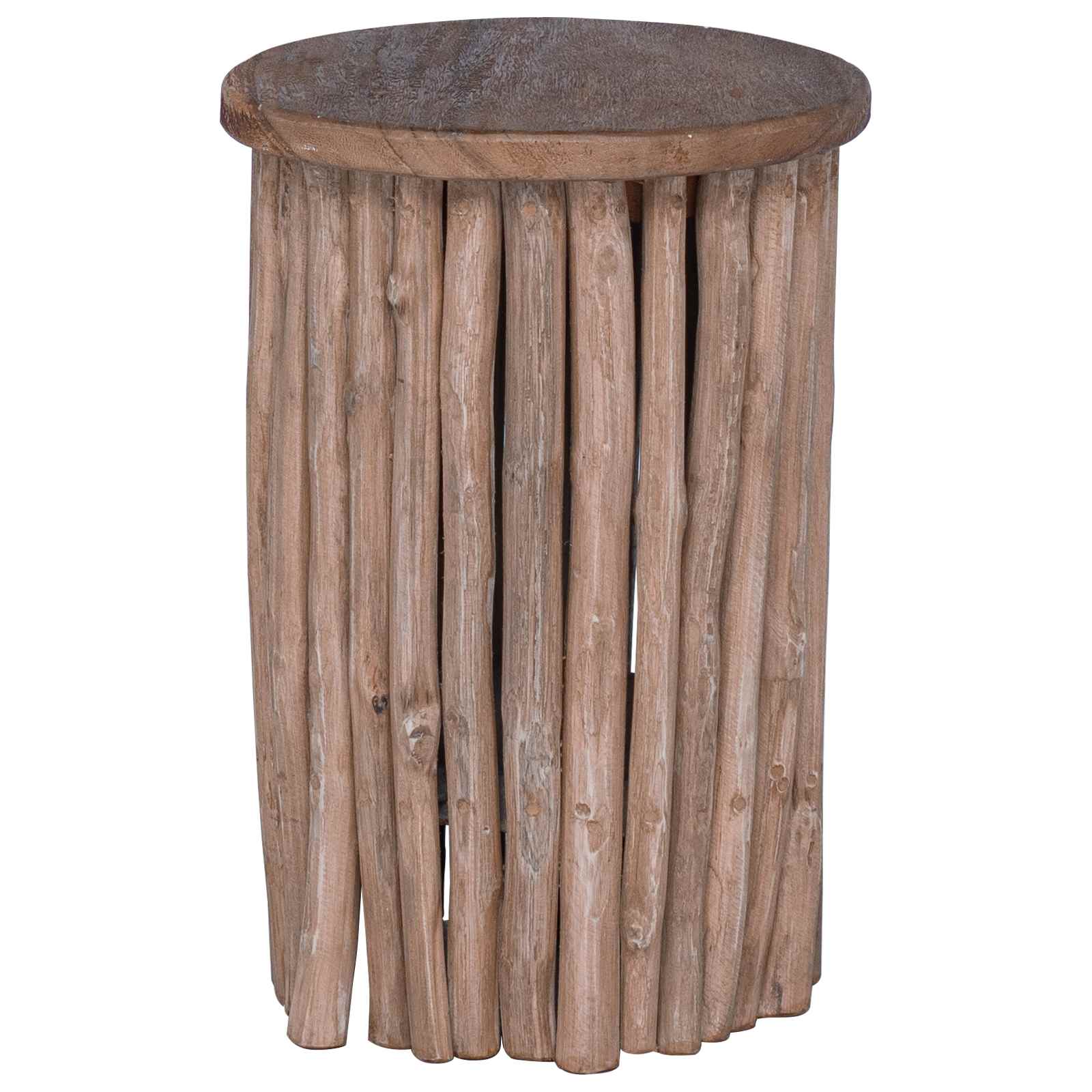 vidaXL Halka Naturalny 30 x 30 x 45 cm Lite drewno teakowe