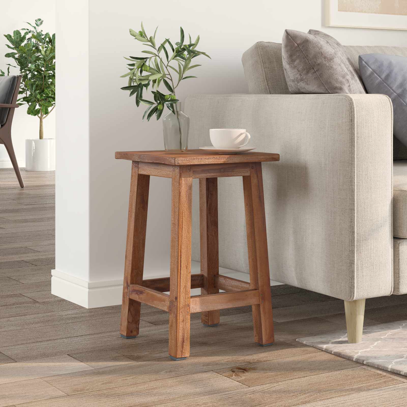 vidaXL Halka Naturalny 30 x 30 x 47 cm Drewno mahoniowe