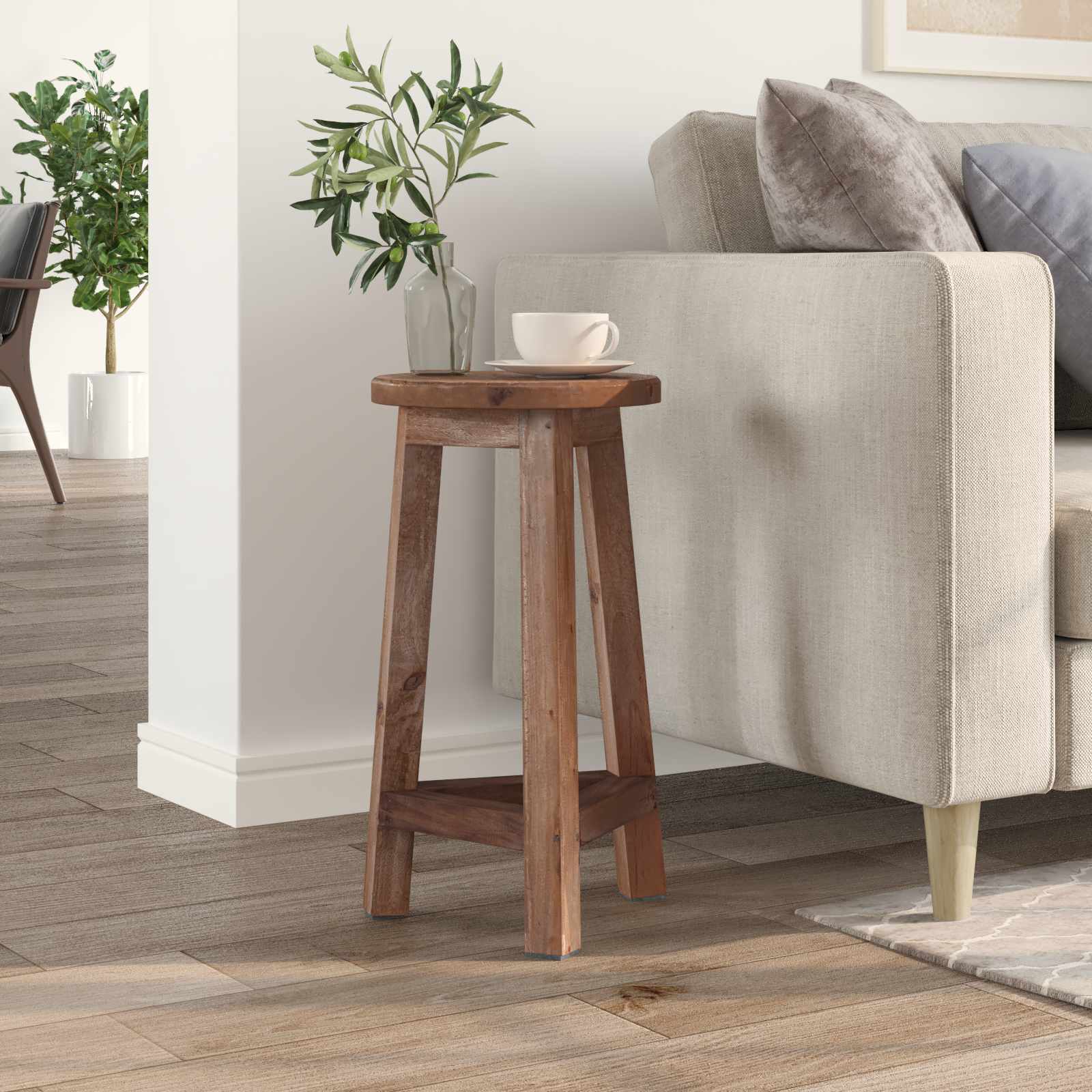 vidaXL Halka Naturalny 28 x 28 x 50 cm Drewno mahoniowe