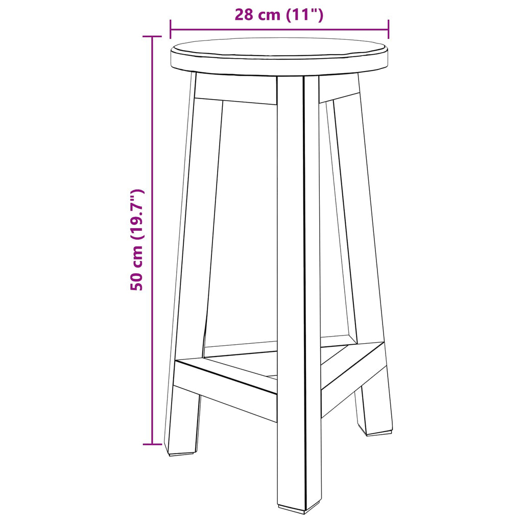 vidaXL Halka Naturalny 28 x 28 x 50 cm Drewno mahoniowe