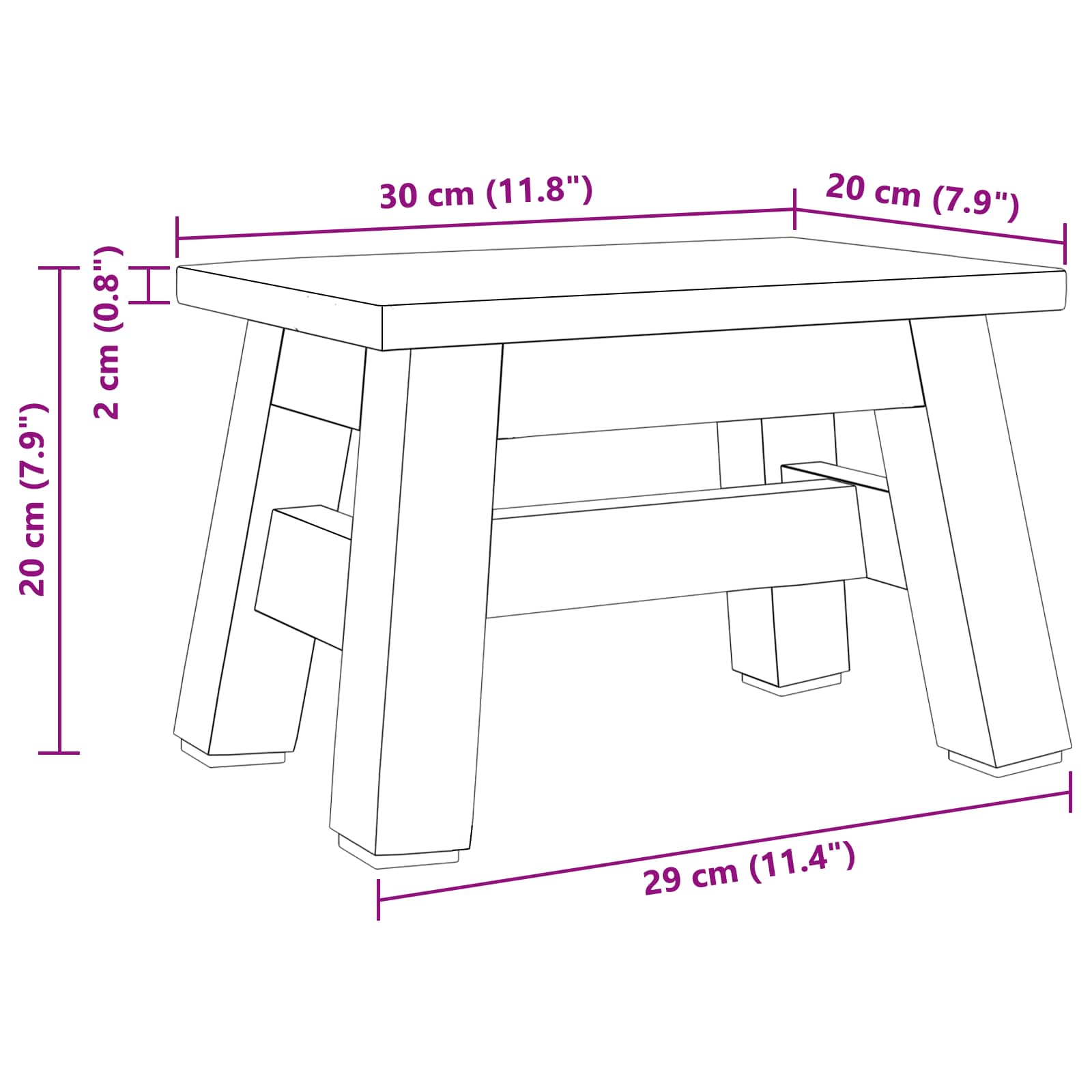 vidaXL Halka Naturalny 30 x 20 x 20 cm Drewno mahoniowe