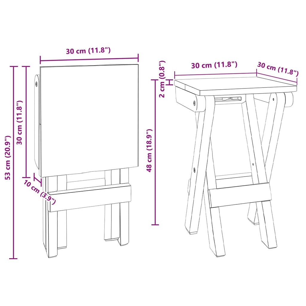 vidaXL Halka Naturalny 30 x 30 x 48 cm Lite drewno z odzysku