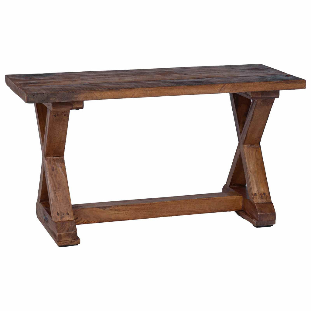 vidaXL ławka Naturalny 85 x 35 x 46 cm Lite drewno z odzysku