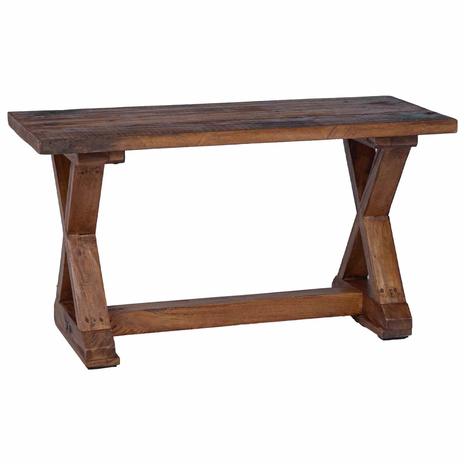 vidaXL ławka Naturalny 85 x 35 x 46 cm Lite drewno z odzysku
