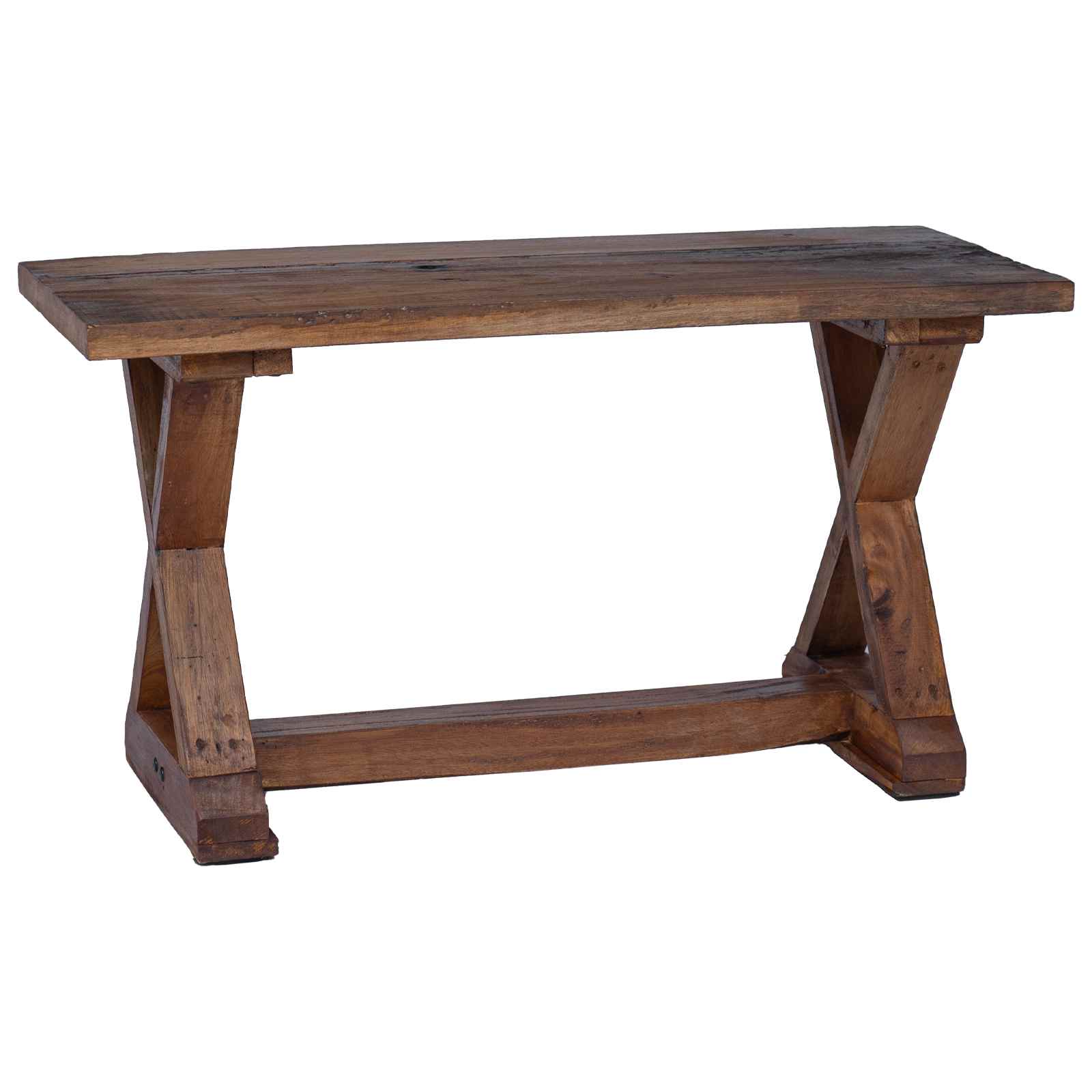 vidaXL ławka Naturalny 85 x 35 x 46 cm Lite drewno z odzysku