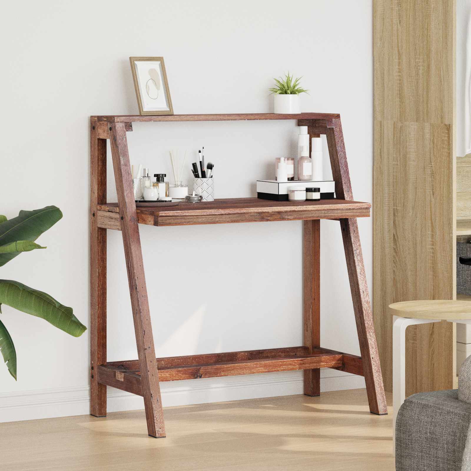 vidaXL Biurko Brązowy 90 x 50 x 103 cm Lite Drewno Recyklingowe