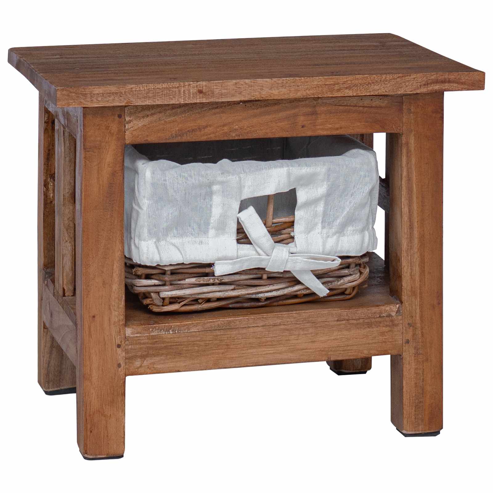 vidaXL Stolik boczny Brązowy 38 x 28 x 35 cm Lite drewno mahoniowe