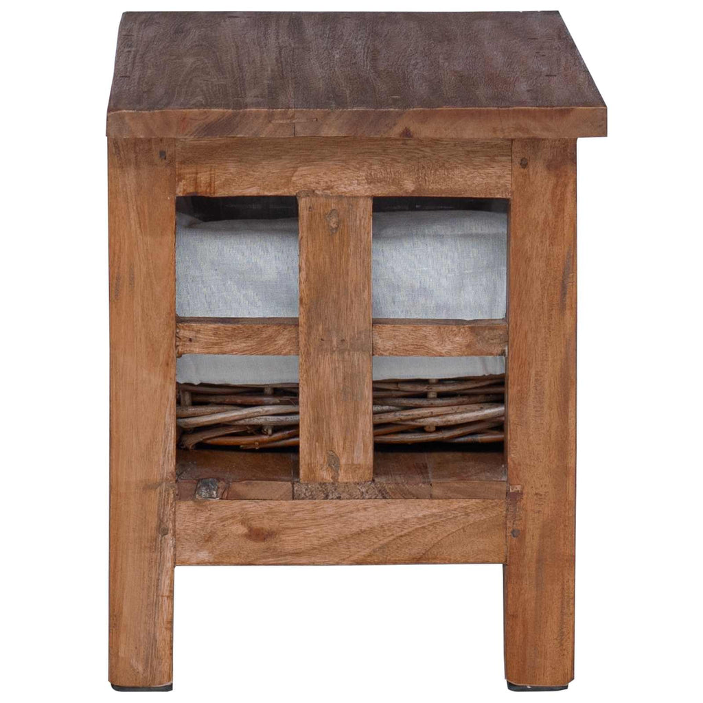 vidaXL Stolik boczny Brązowy 38 x 28 x 35 cm Lite drewno mahoniowe