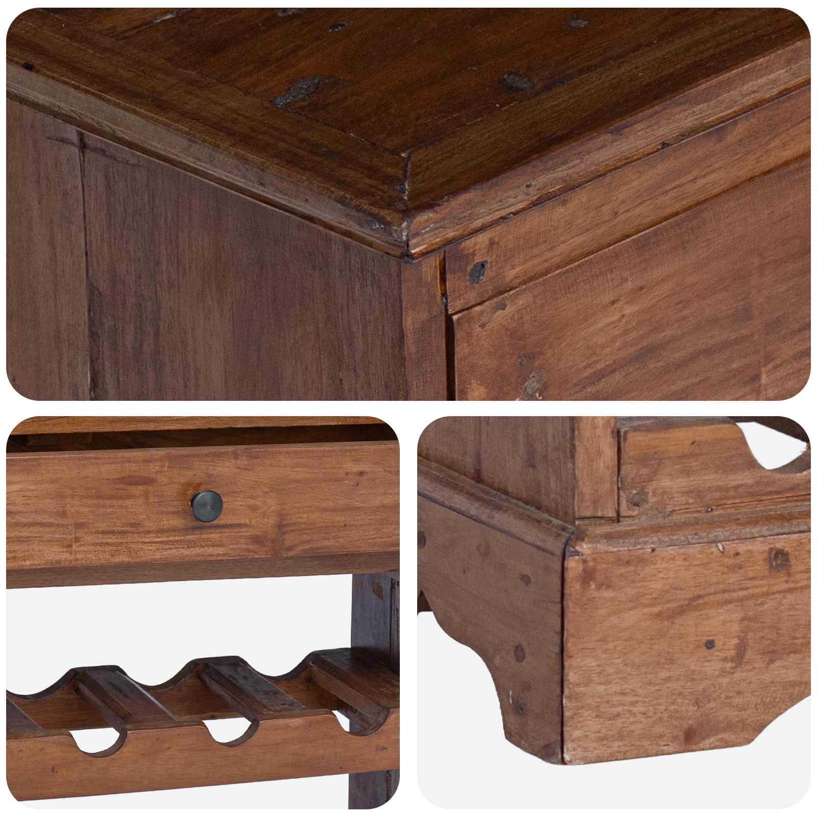 vidaXL Regał na wino 55 x 23 x 85 cm Lite drewno mahoniowe