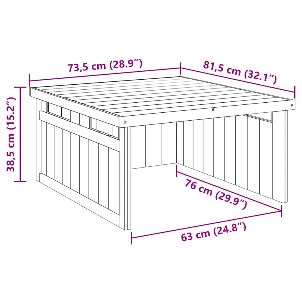 vidaXL Garaż dla kosiarki do trawnika Brązowy 73,5 x 81,5 x 38,5 cm