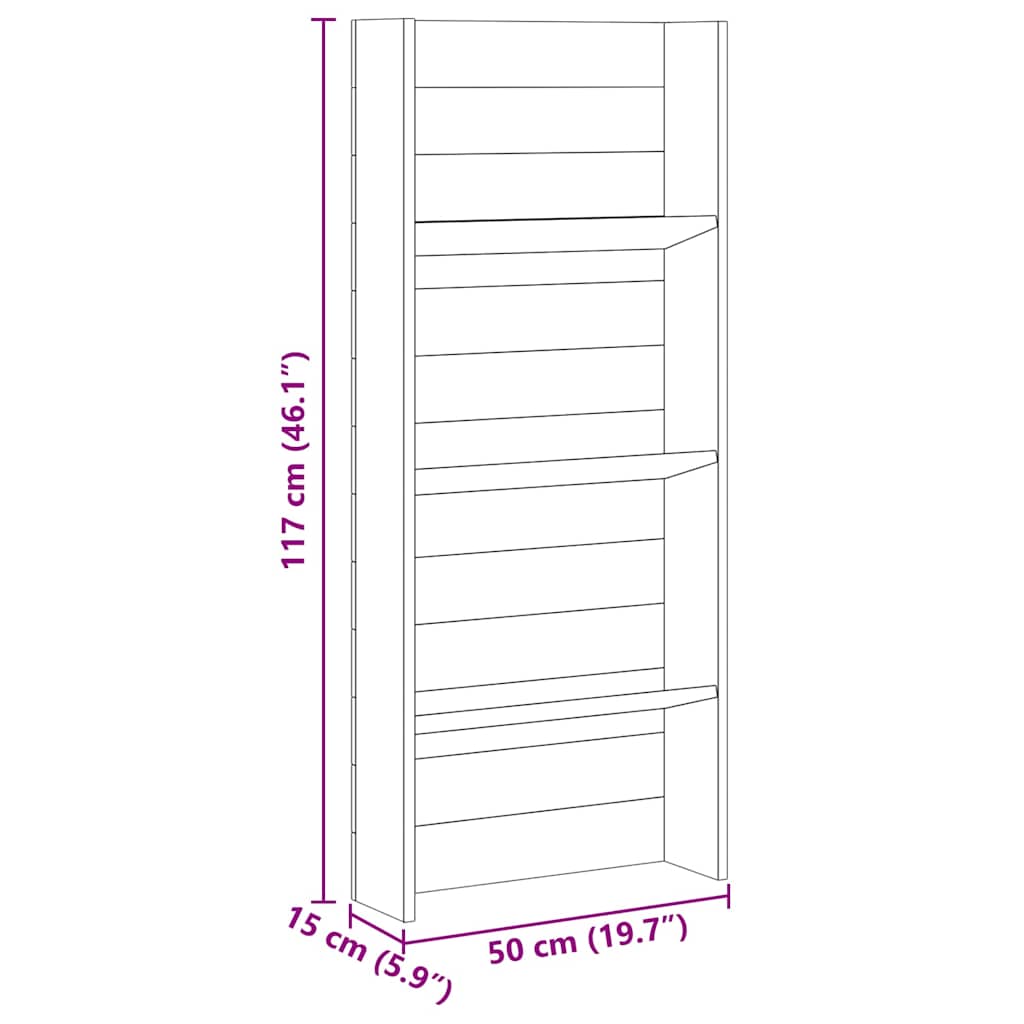 vidaXL Półki na rośliny brązowy 50 x 15 x 117 cm