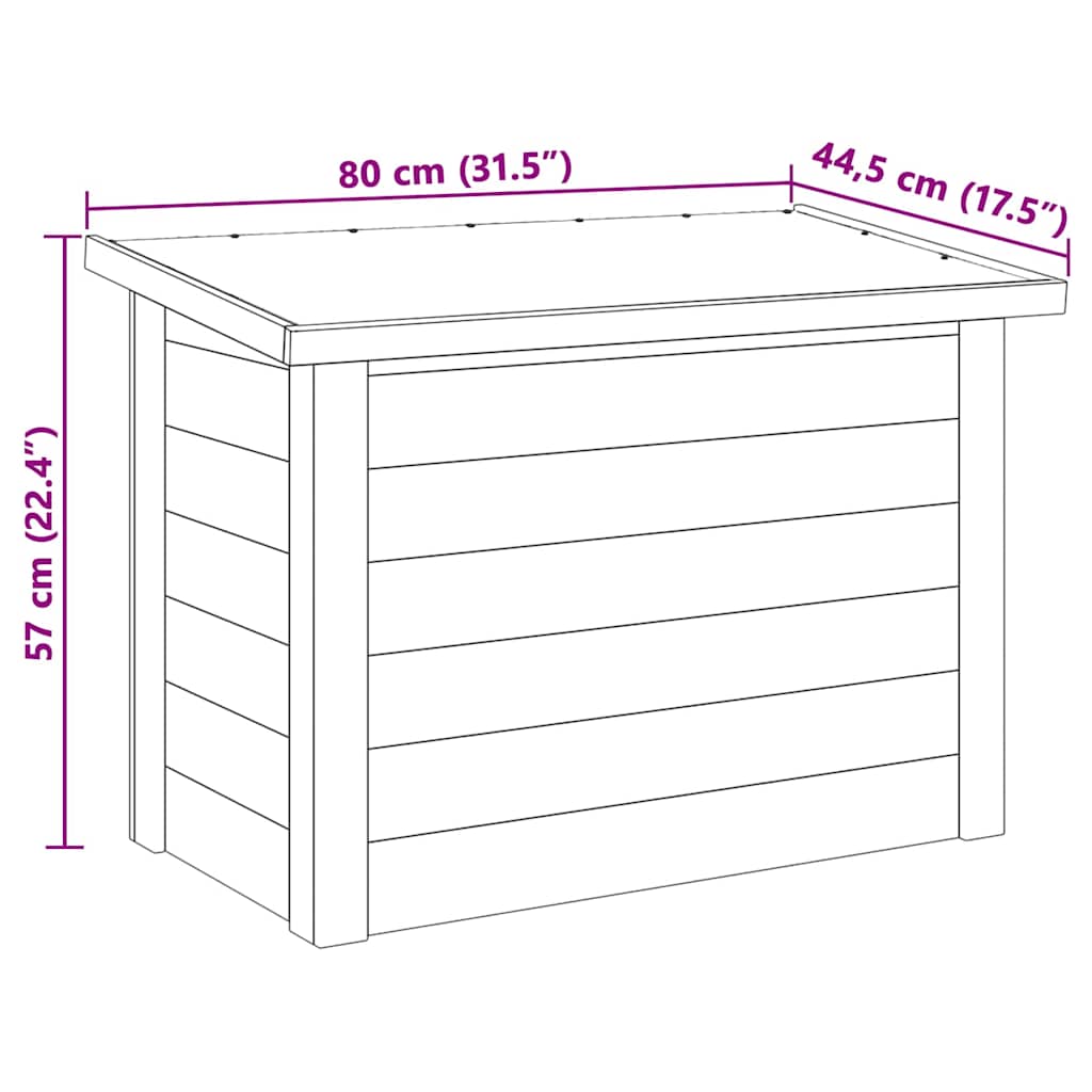 vidaXL Skrzynia do przechowywania Naturalny 80 x 44,5 x 57,5 cm