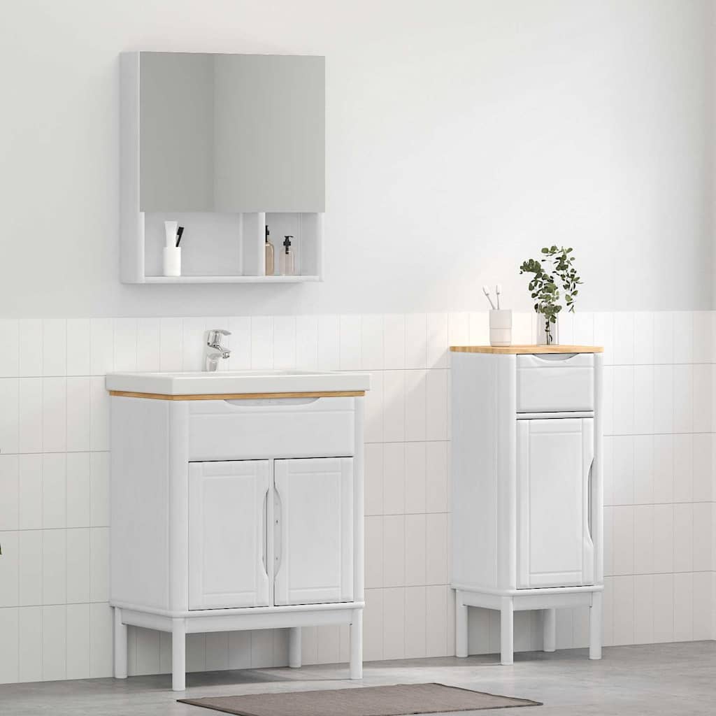 vidaXL Zestaw mebli łazienkowych FLORO 2 pcs Biały Lite drewno sosnowe