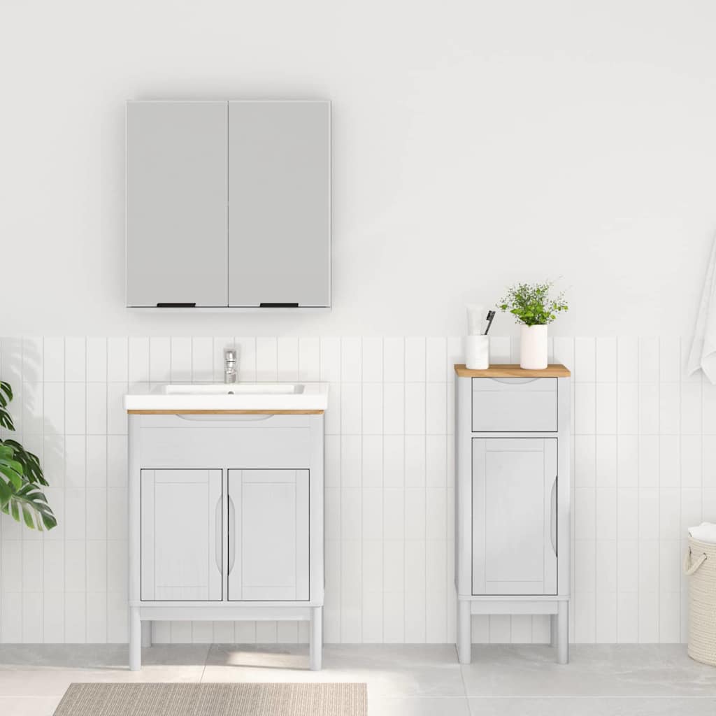 vidaXL Zestaw mebli łazienkowych FLORO 2 pcs Biały Lite drewno sosnowe