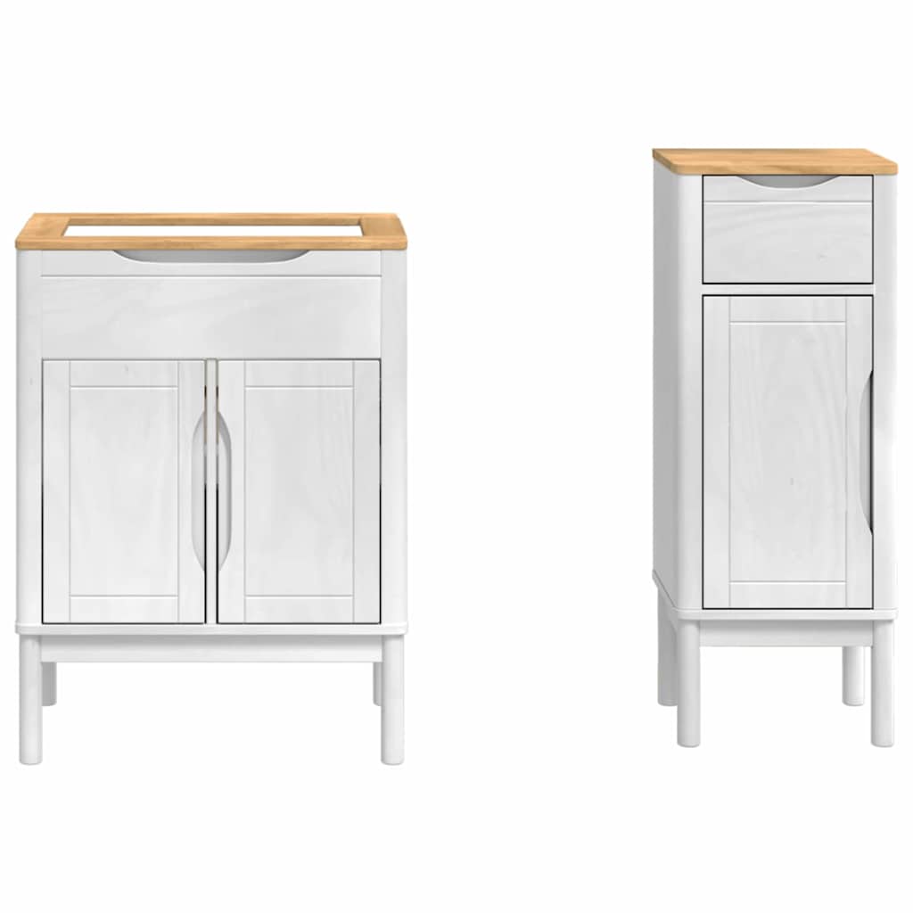 vidaXL Zestaw mebli łazienkowych FLORO 2 pcs Biały Lite drewno sosnowe