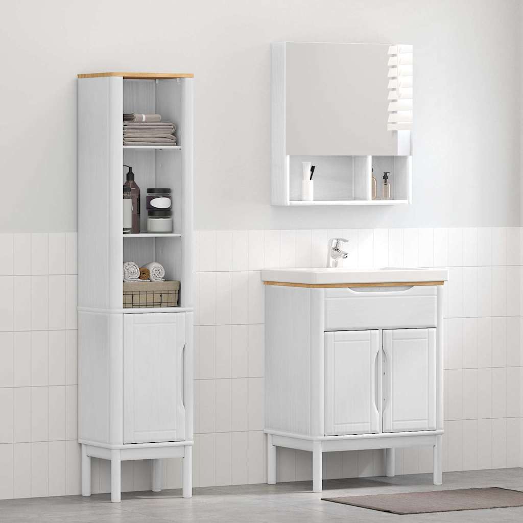 vidaXL Zestaw mebli łazienkowych FLORO 2 pcs Biały Lite drewno sosnowe