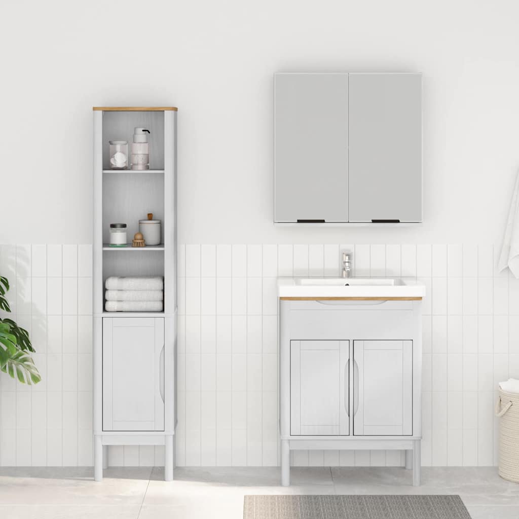 vidaXL Zestaw mebli łazienkowych FLORO 2 pcs Biały Lite drewno sosnowe