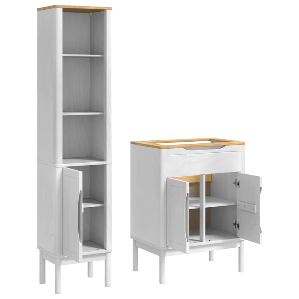 vidaXL Zestaw mebli łazienkowych FLORO 2 pcs Biały Lite drewno sosnowe