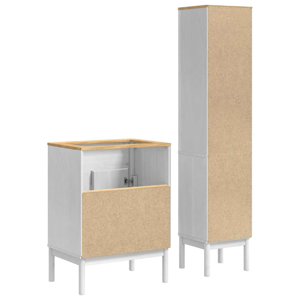 vidaXL Zestaw mebli łazienkowych FLORO 2 pcs Biały Lite drewno sosnowe
