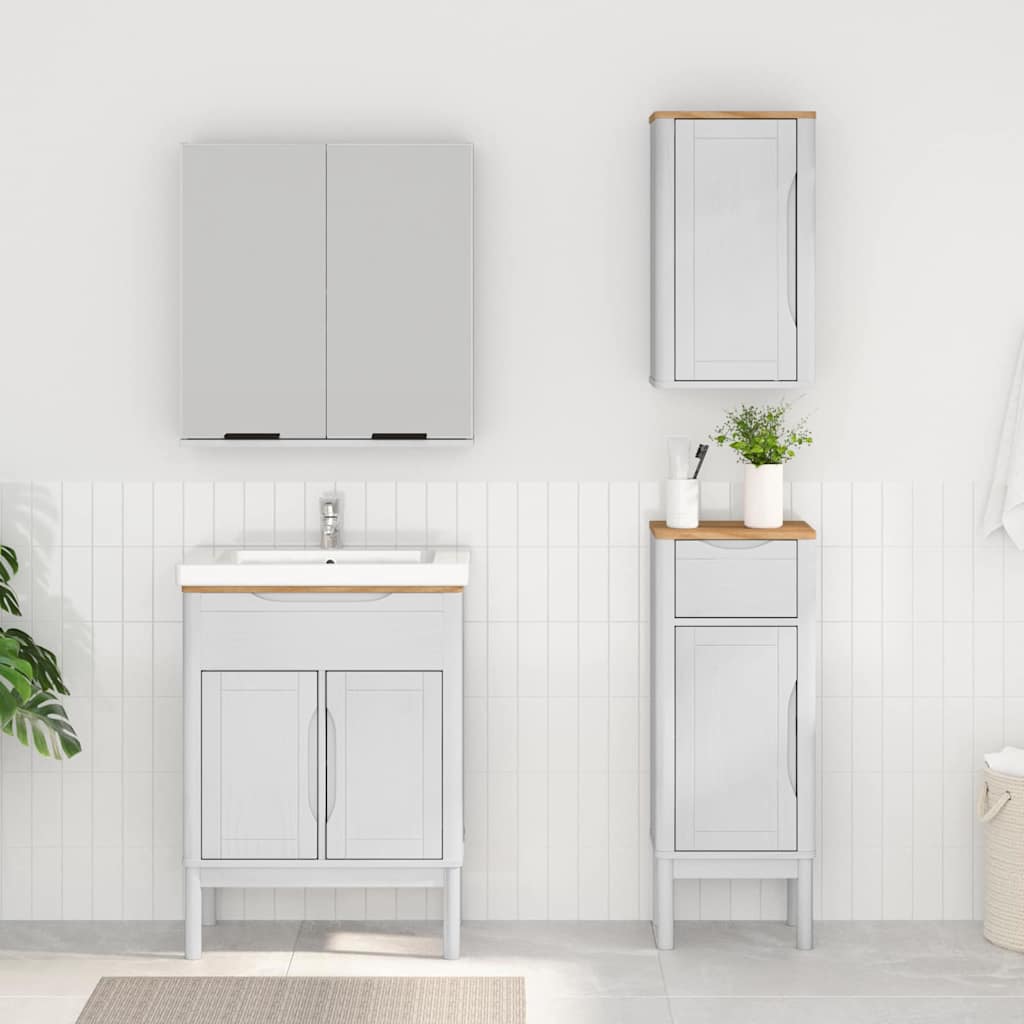 vidaXL Zestaw mebli łazienkowych FLORO 3 pcs Biały Lite drewno sosnowe