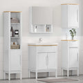 vidaXL Zestaw mebli łazienkowych FLORO 4 pcs Biały Lite drewno sosnowe