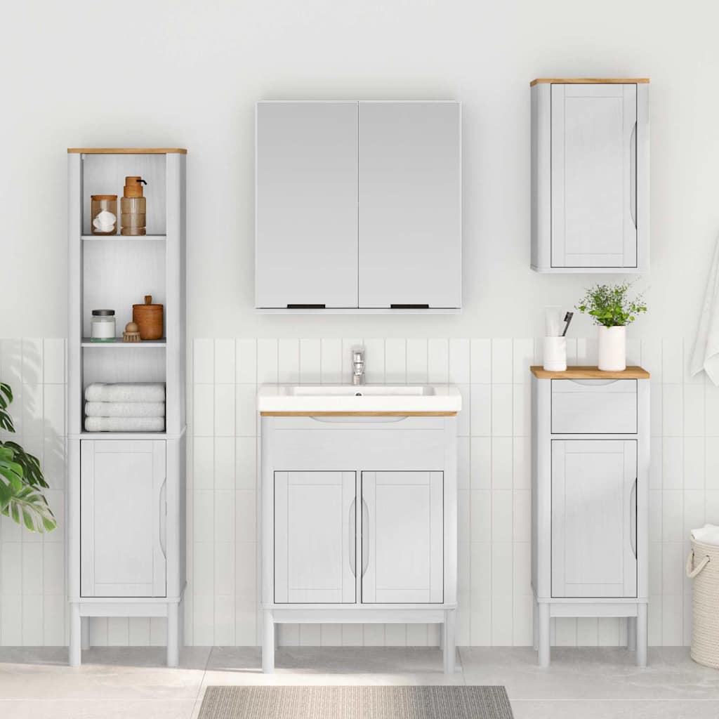 vidaXL Zestaw mebli łazienkowych FLORO 4 pcs Biały Lite drewno sosnowe
