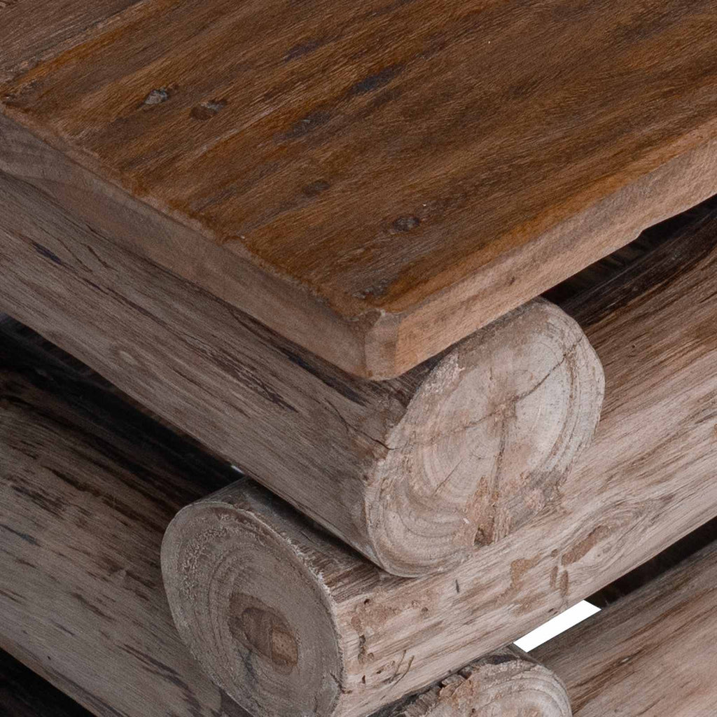vidaXL Halka Naturalny 30 x 30 x 38 cm Lite drewno teakowe