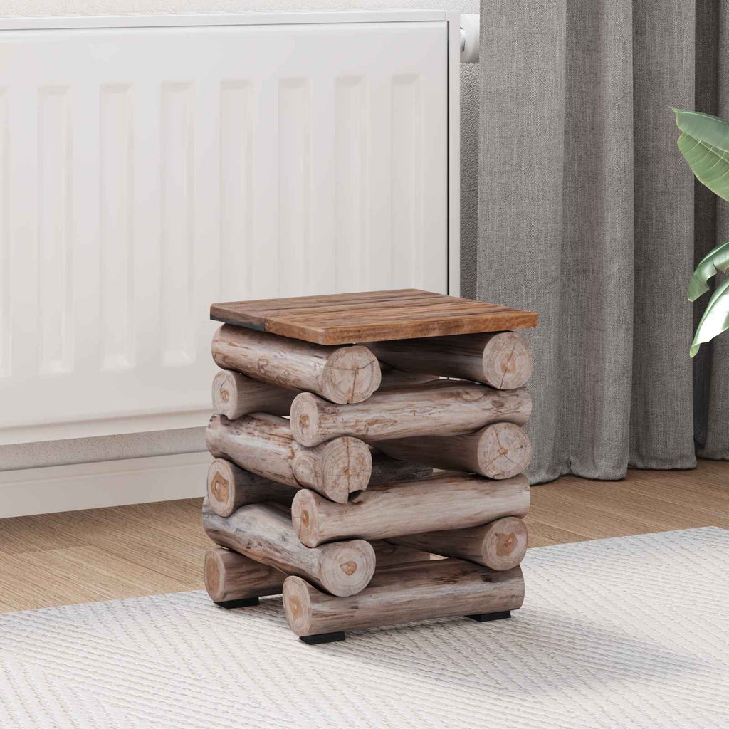 vidaXL Halka Naturalny 30 x 30 x 38 cm Lite drewno teakowe