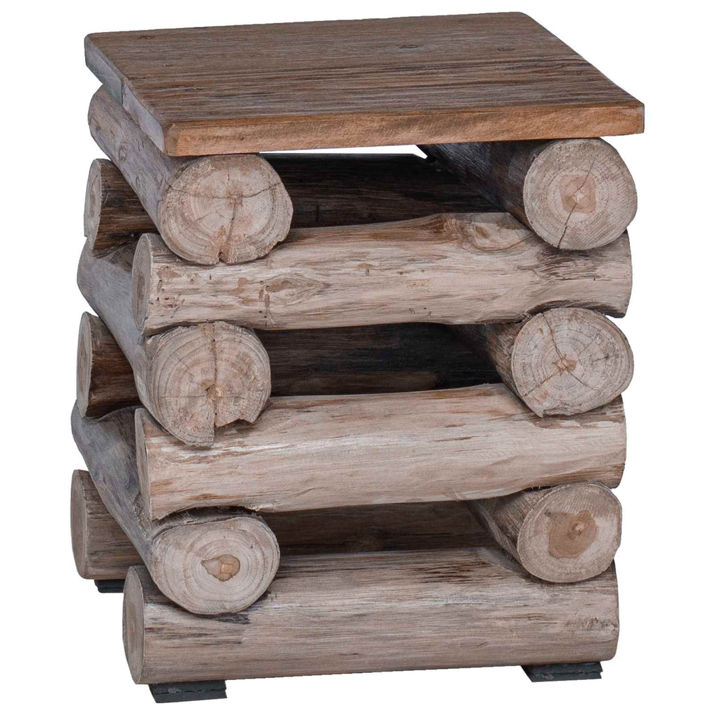 vidaXL Halka Naturalny 30 x 30 x 38 cm Lite drewno teakowe