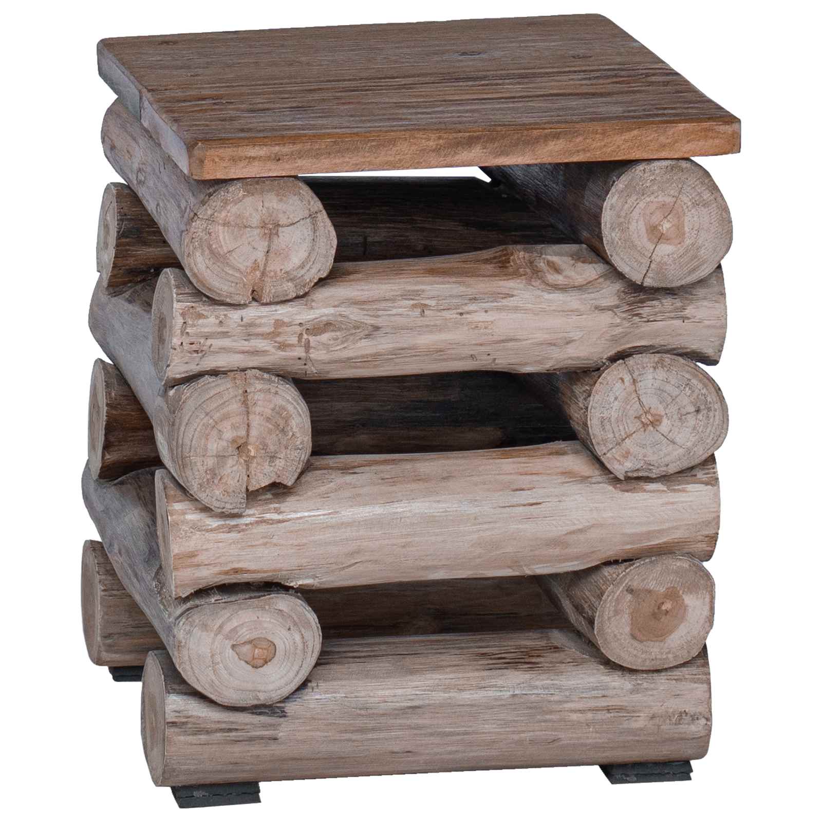 vidaXL Halka Naturalny 30 x 30 x 38 cm Lite drewno teakowe